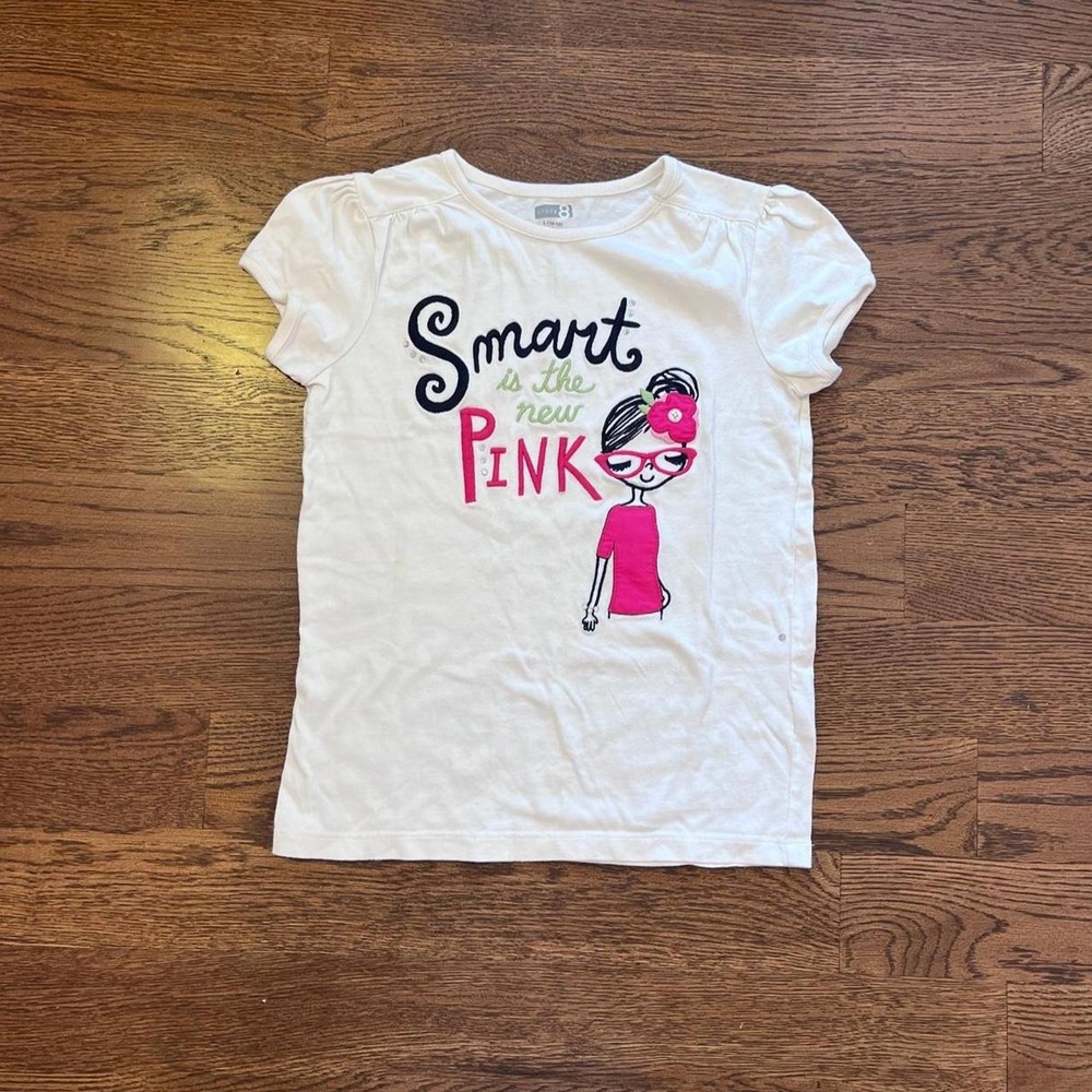 Y2K "Smart Is The New Pink" Glasses Girl Baby Tee XS
